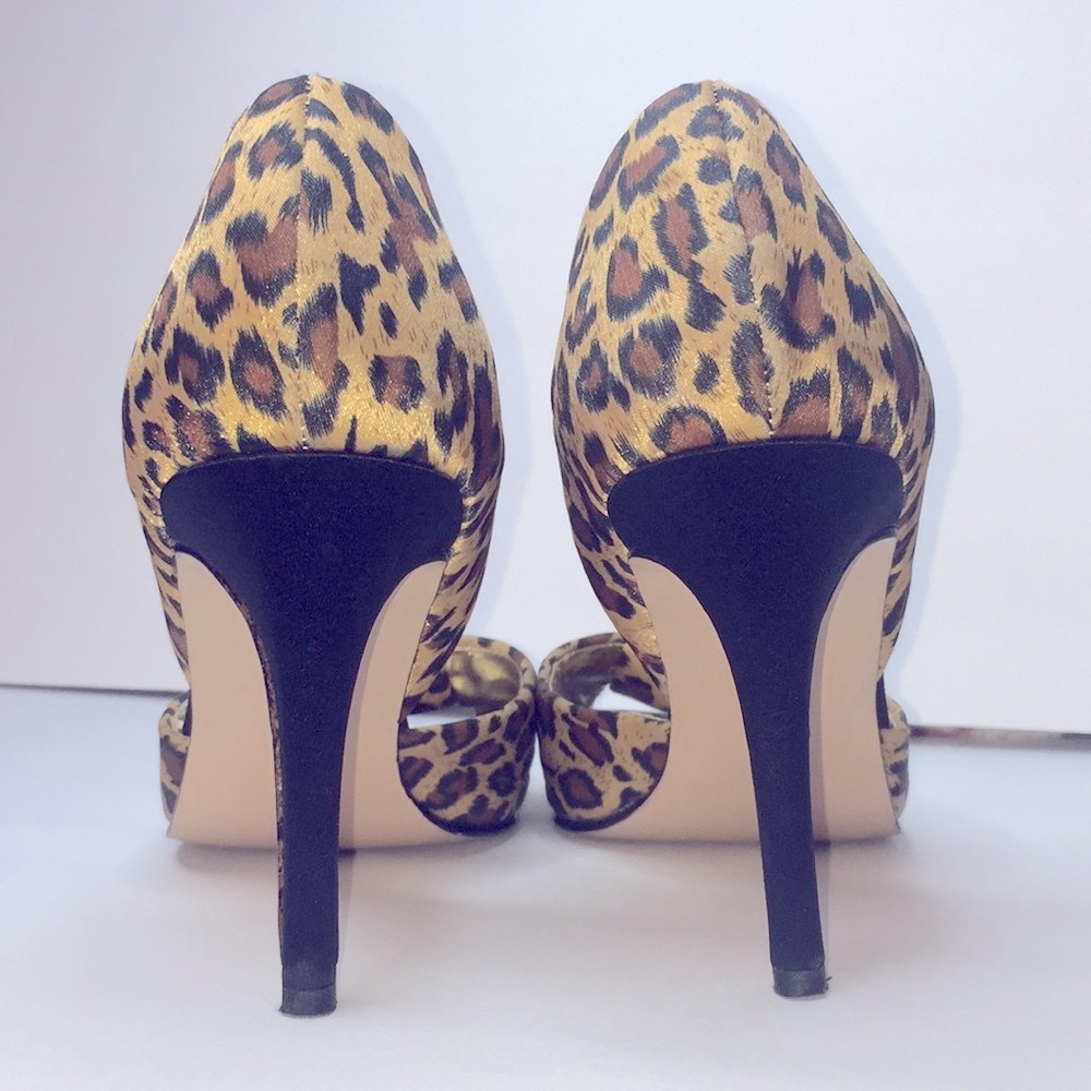 Leopard Cheetah print open toe heels by Caparros